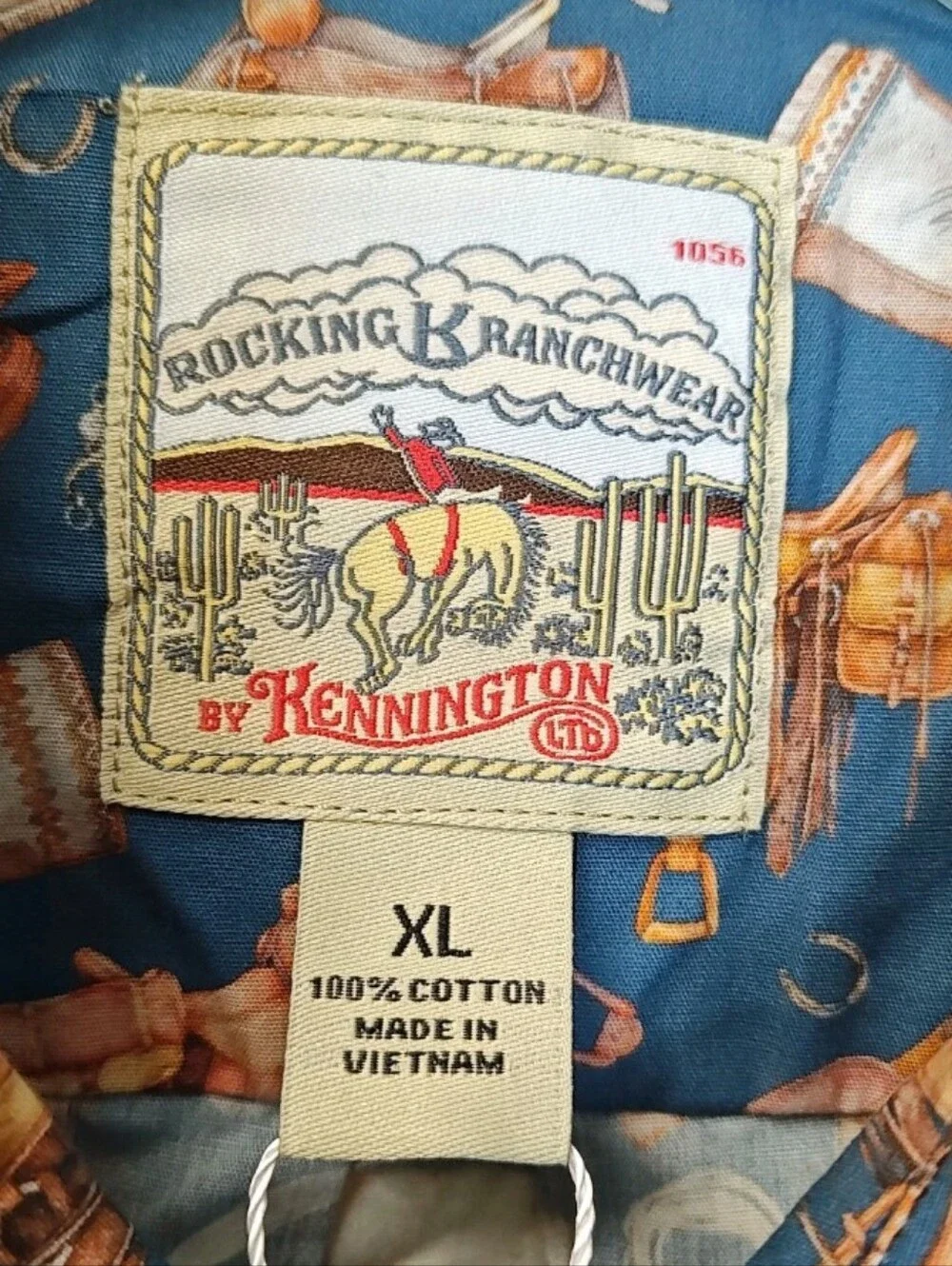 Rockin K Ranch Wear Men XL Equestrian Western Shirt Teal Blue Button Front Nwt